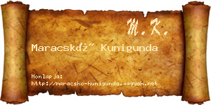Maracskó Kunigunda névjegykártya